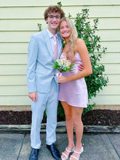 Sweetheart Open Back Chest Short Homecoming Dress