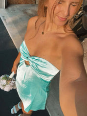 Sweetheart Open Back Chest Short Homecoming Dress