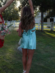 Sweetheart Open Back Chest Short Homecoming Dress
