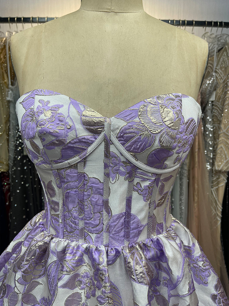 Sweetheart A-Line Floral Print Short Homecoming Dress
