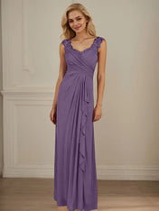 Champagne A-Line Sweetheart Neckline Pleated Mesh Dress