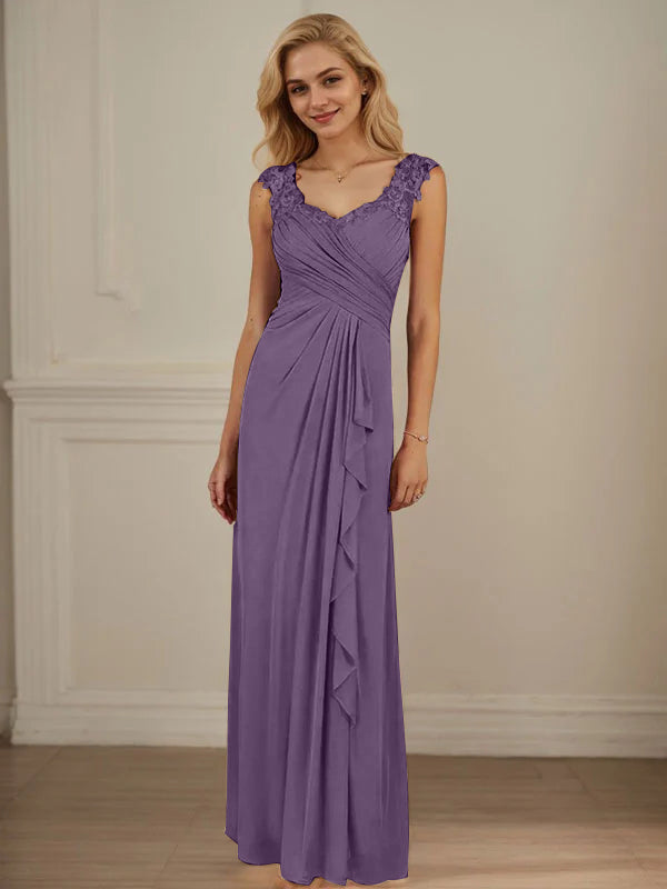 Champagne A-Line Sweetheart Neckline Pleated Mesh Dress