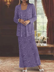 Chiffon Mother of the Bride Dresses with Sequins & Jacket