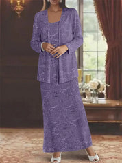 Robes de mère de la mariée en mousseline avec paillettes et veste 