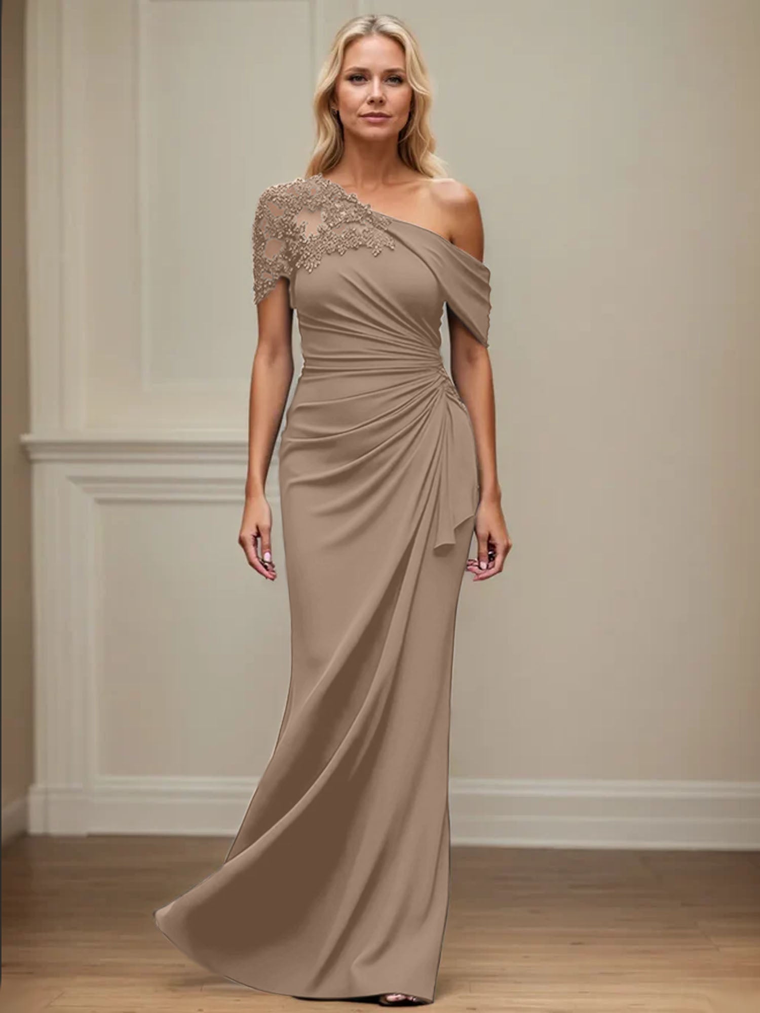 Mermaid Asymmetrical Mother of the Bride Dress with Appliques