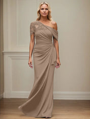 Trumpet/Mermaid Asymmetrical Mother of the Bride Dress with Appliques