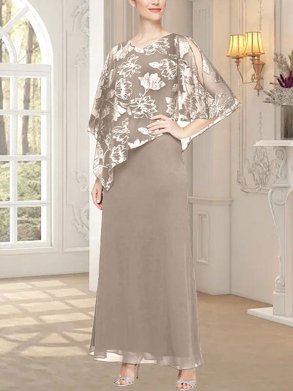 Robe longue en maille pailletée avec corsage asymétrique fantaisie superposé 