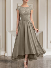 A-line Scoop Floor-Length Lace Chiffon Mother of the Bride Dress With Sequins