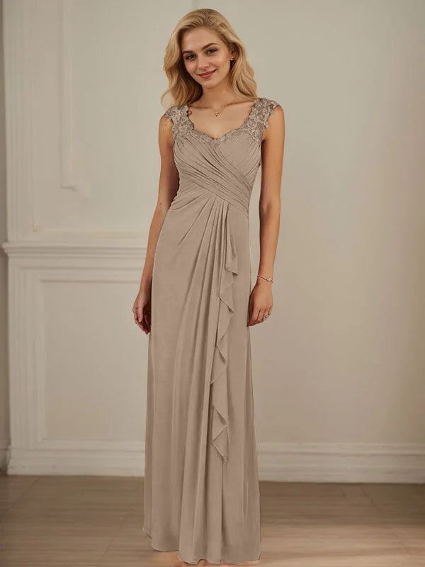 Champagne A-Line Sweetheart Neckline Pleated Mesh Dress