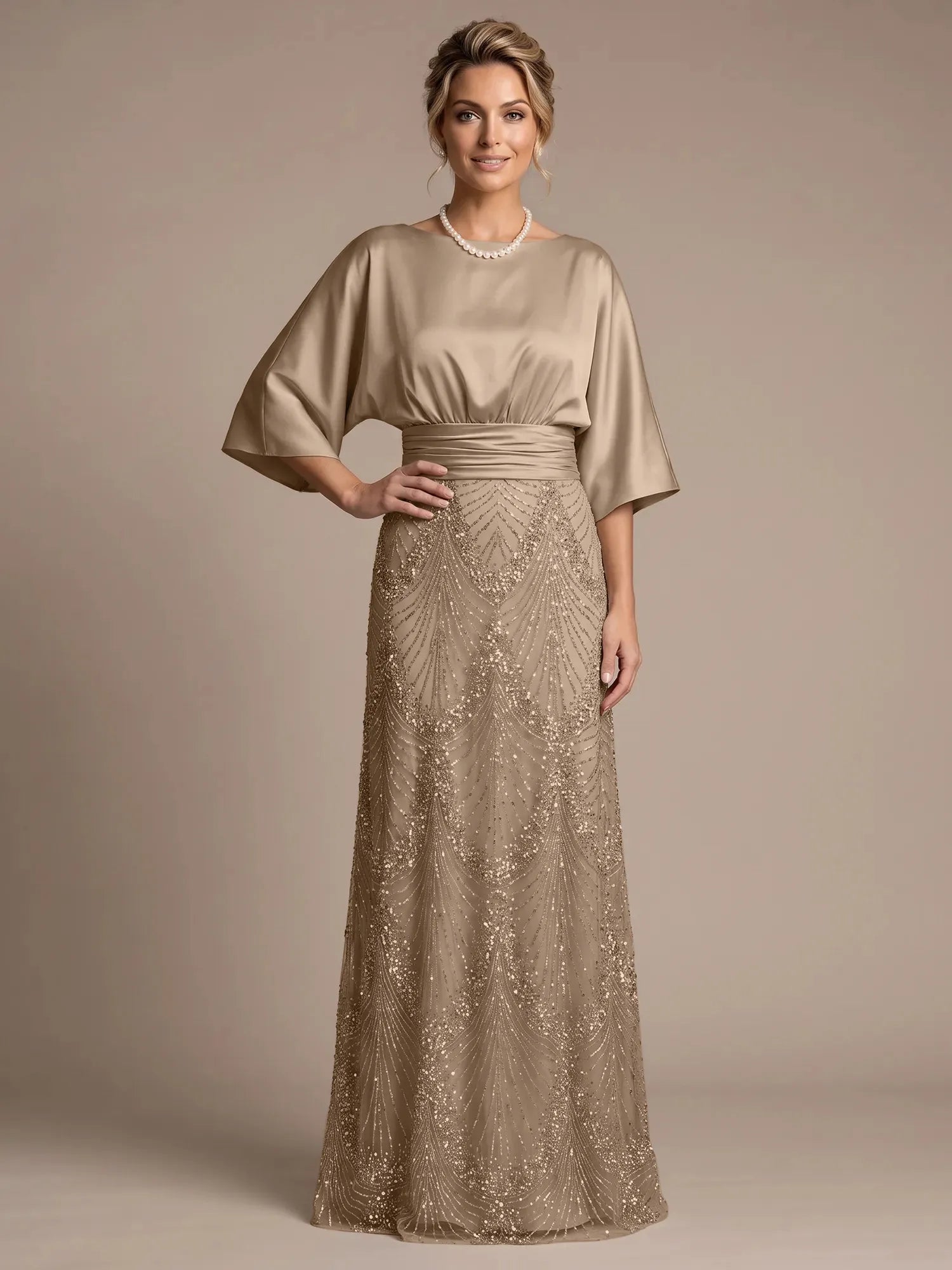 4 Batwing Sleeves Mother of The Bride Dresses