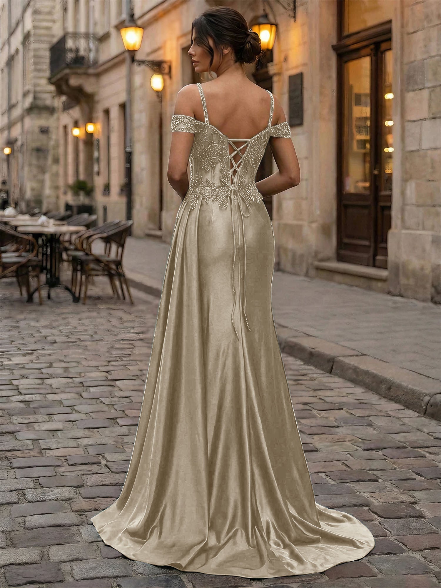 Emerald Green Beaded Corset Satin Long Prom Dress