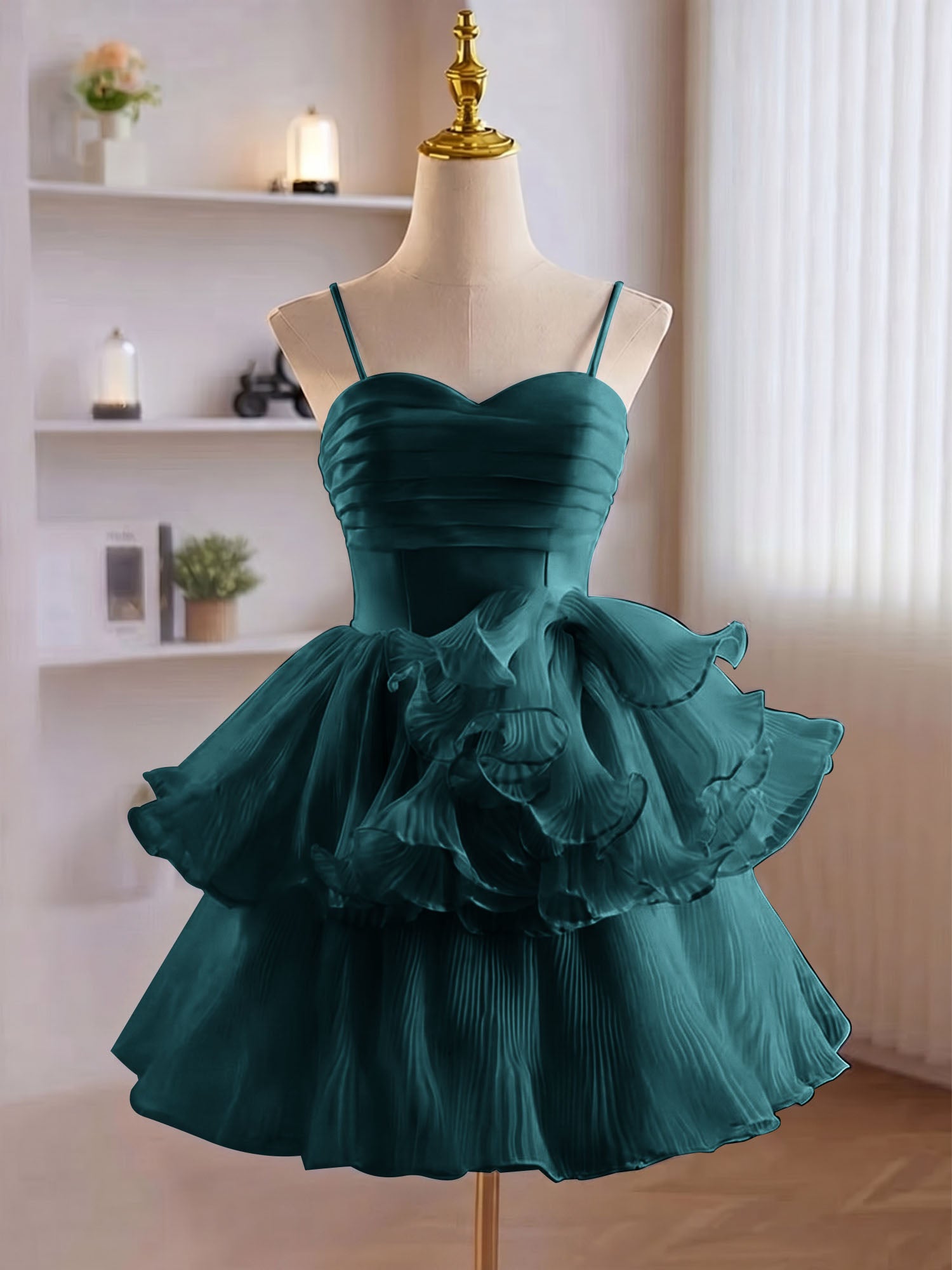 A-Line Ruffles Tiered Short Homecoming Dress