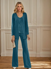 Chiffon Mother of the Bride Pantsuits with Jacket