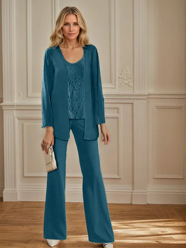 Chiffon Mother of the Bride Pantsuits with Jacket