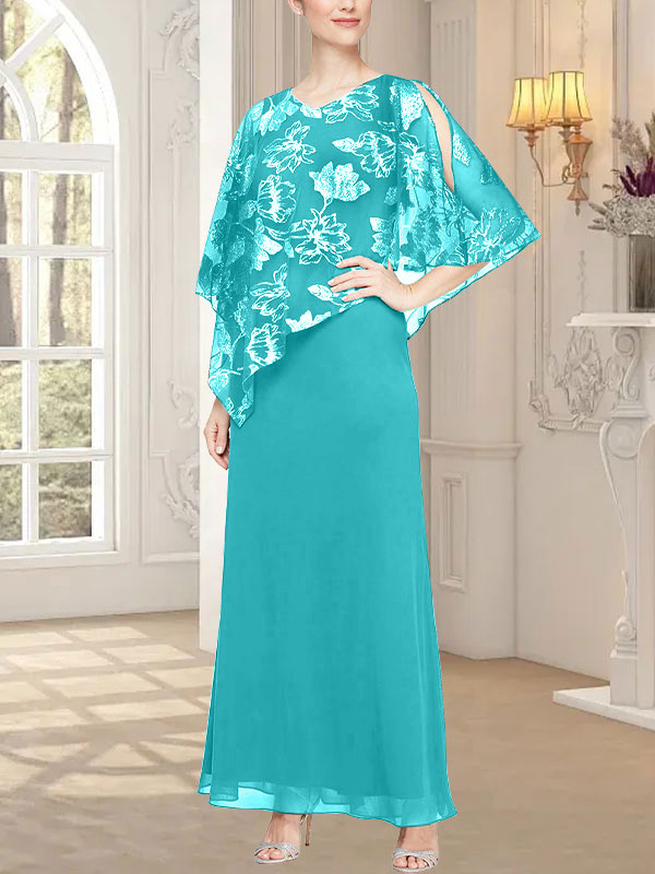 Robe longue en maille pailletée avec corsage asymétrique fantaisie superposé 