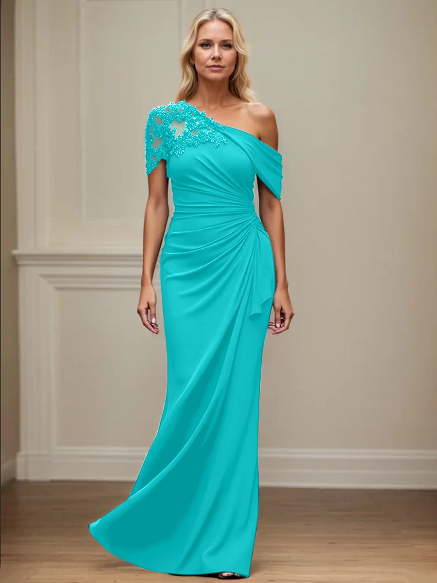Mermaid Asymmetrical Mother of the Bride Dress with Appliques