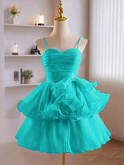 A-Line Ruffles Tiered Short Homecoming Dress
