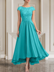 A-line Scoop Floor-Length Lace Chiffon Mother of the Bride Dress With Sequins