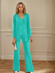 Chiffon Mother of the Bride Pantsuits with Jacket