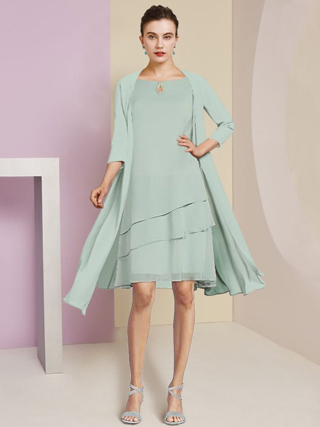 TwoPieceA-LineMotheroftheBrideDressFormalWeddingGuestElegantScoopNeckKneeLengthChiffon3_4LengthSleevewithTier2023.jpg