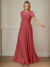 Dark Navy A-Line Boatneck Sequins Chiffon Dress