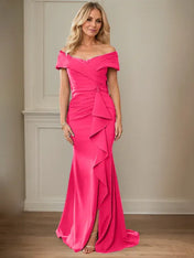 Sheath/Column V-Neck Illusion Floor-Length Lace Chiffon Mother of the Bride Dress With Pleated Sequins