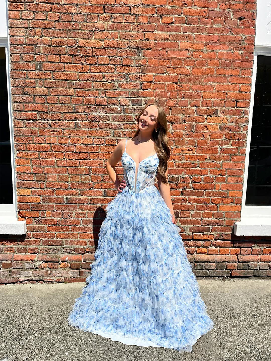 whimsical prom dress Lavender 3D Floral Applique Tulle with V-Neck It is crafted from soft tulle whimsical prom dress Vizcaya by