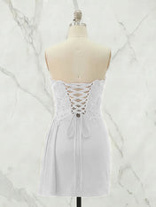 Strapless Sweetheart Draped Mini Homecoming Dress