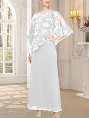 Long Glitter Mesh Dress with Novelty Asymmetric Overlay Bodice