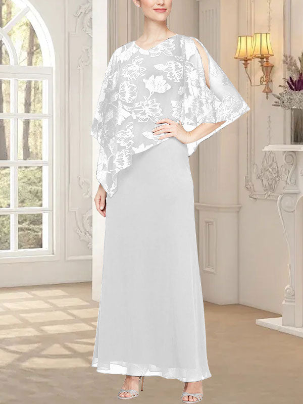 Robe longue en maille pailletée avec corsage asymétrique fantaisie superposé 