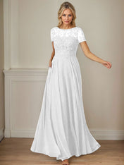 Dark Navy A-Line Boatneck Sequins Chiffon Dress