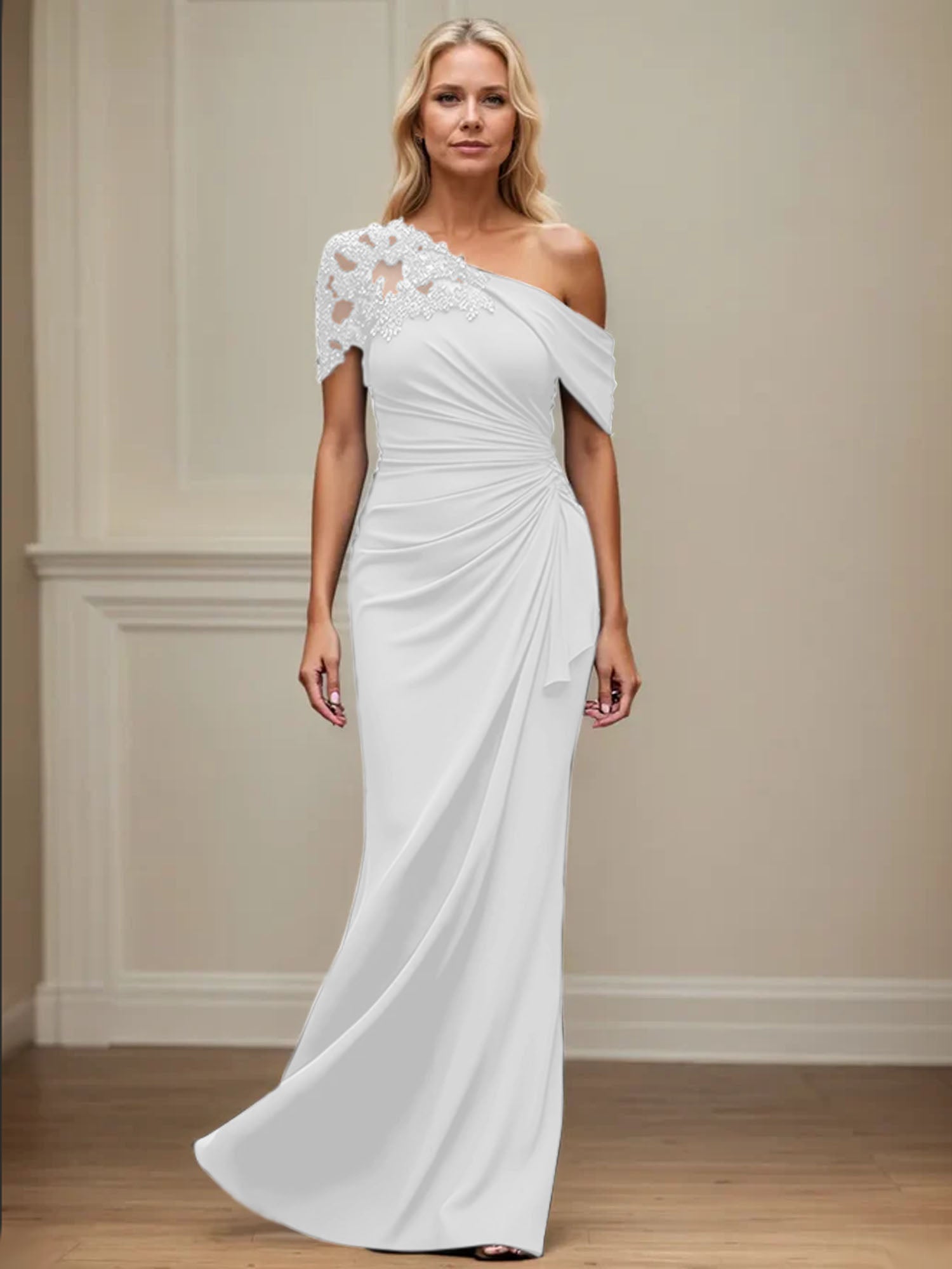 Mermaid Asymmetrical Mother of the Bride Dress with Appliques