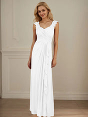 Champagne A-Line Sweetheart Neckline Pleated Mesh Dress