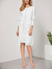 A-line Scoop Knee-Length Chiffon Lace Mother of the Bride Dress With Jacket