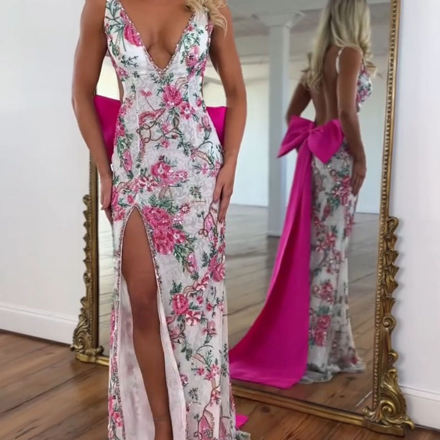 WhiteFloralEmbroideredDeepV-NeckPromDresswithOversizedBowTrain_1.jpg