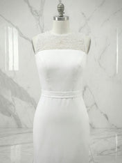 White Sequin Neckline Sleeveless Mermaid Maxi Dress Gown