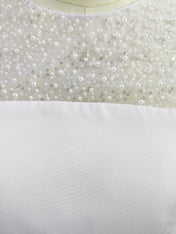 White Sequin Neckline Sleeveless Mermaid Maxi Dress Gown