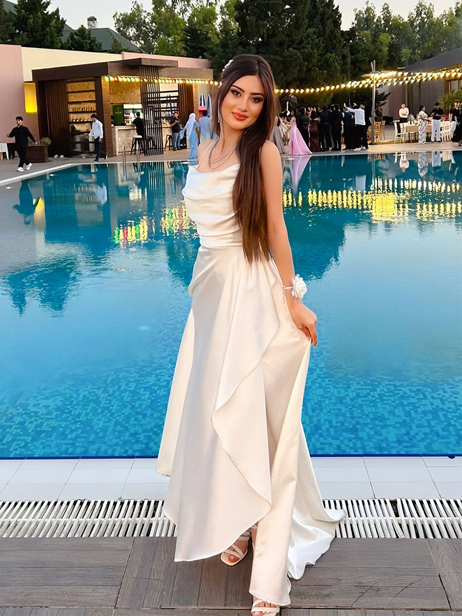 WhiteSpaghettiStrapsSatinCowlNeckPromDresswithCascadingRuffleSlit_2.jpg