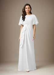 Robe fourreau en mousseline de soie bleu marine foncé avec perles