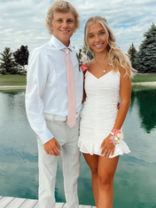 White Cute Sheath Satin Short Homecoming Dress with Ruffles