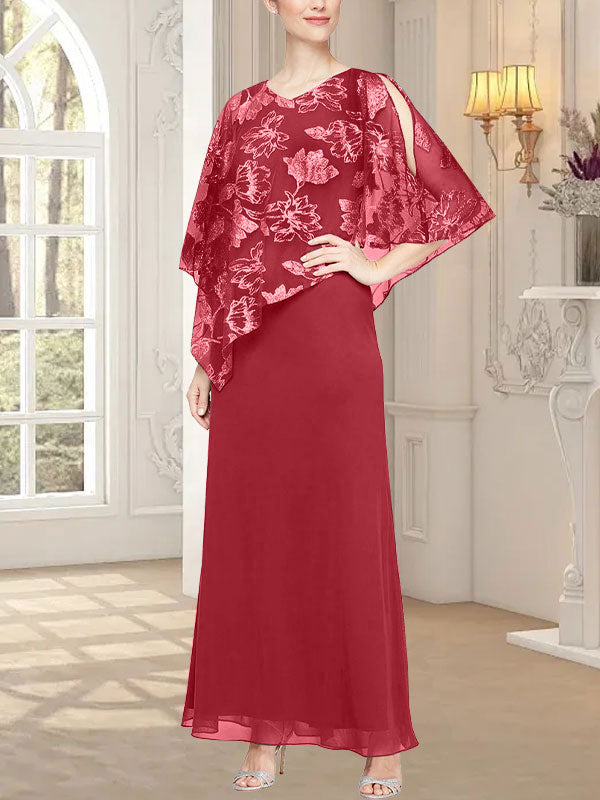 Robe longue en maille pailletée avec corsage asymétrique fantaisie superposé 