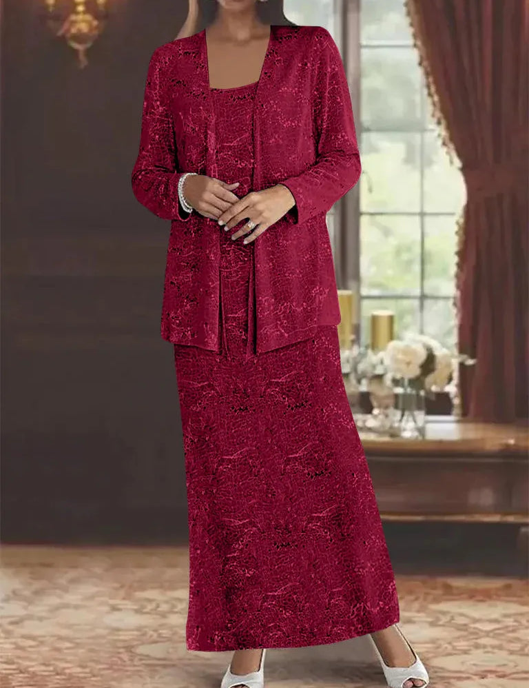 Chiffon Mother of the Bride Dresses with Sequins & Jacket