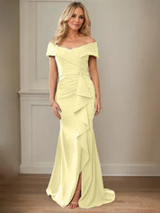Sheath/Column V-Neck Illusion Floor-Length Lace Chiffon Mother of the Bride Dress With Pleated Sequins