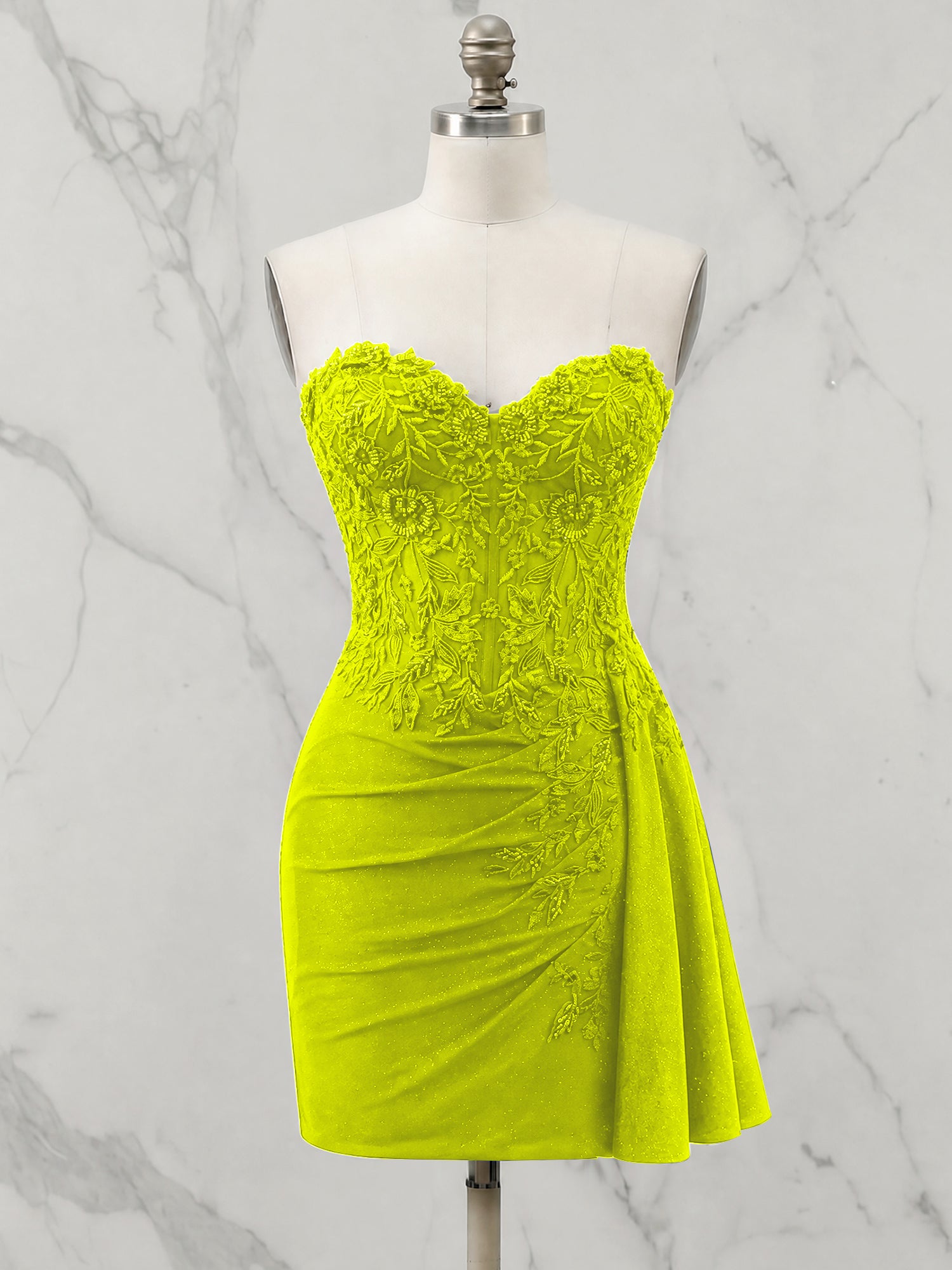 Strapless Sweetheart Draped Mini Homecoming Dress