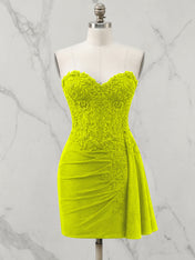 Strapless Sweetheart Draped Mini Homecoming Dress