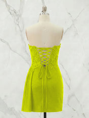Strapless Sweetheart Draped Mini Homecoming Dress