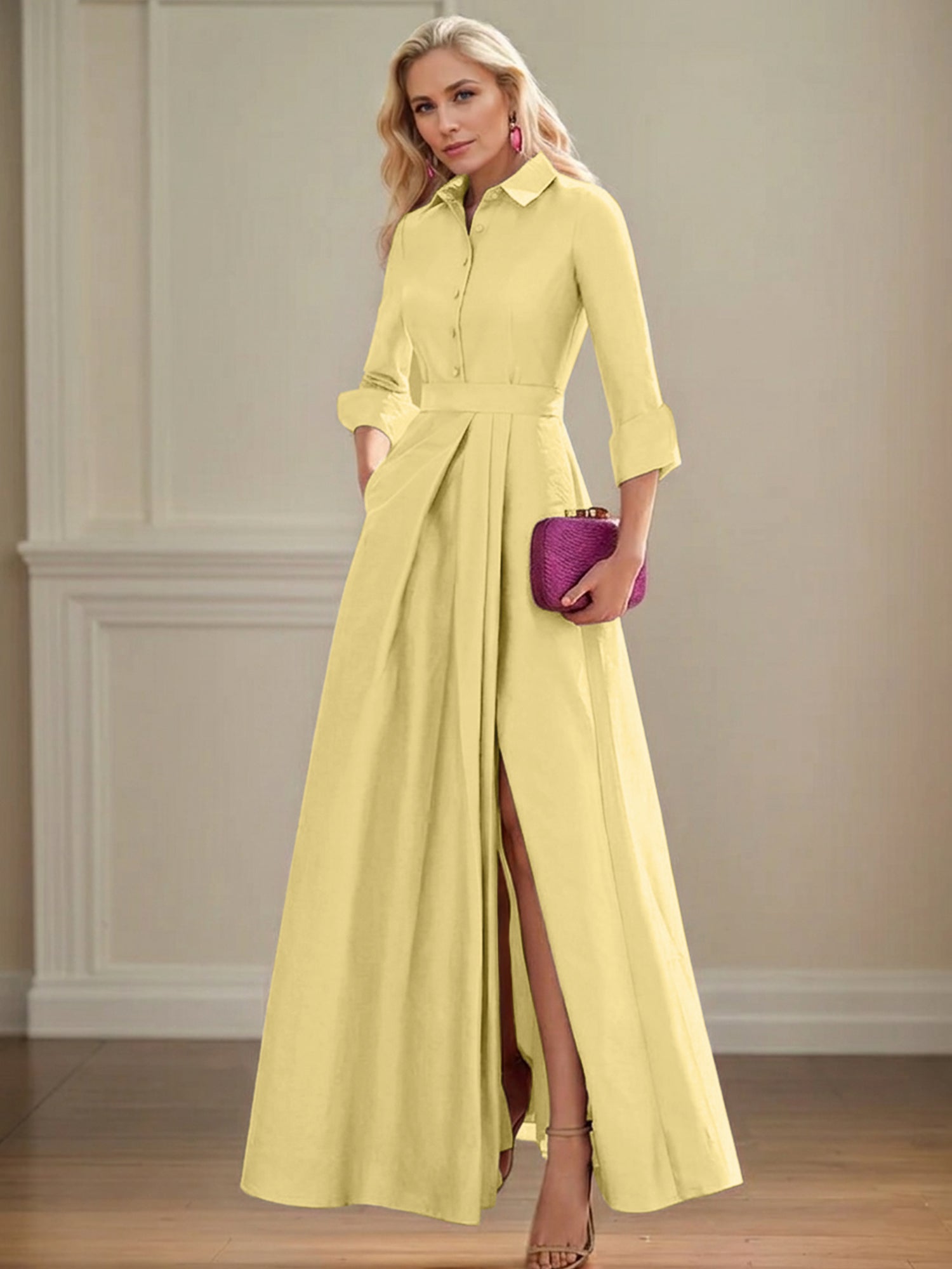 4 Sleeves Floor Length Mother of the Bride Dresses