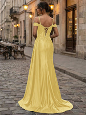 Emerald Green Beaded Corset Satin Long Prom Dress