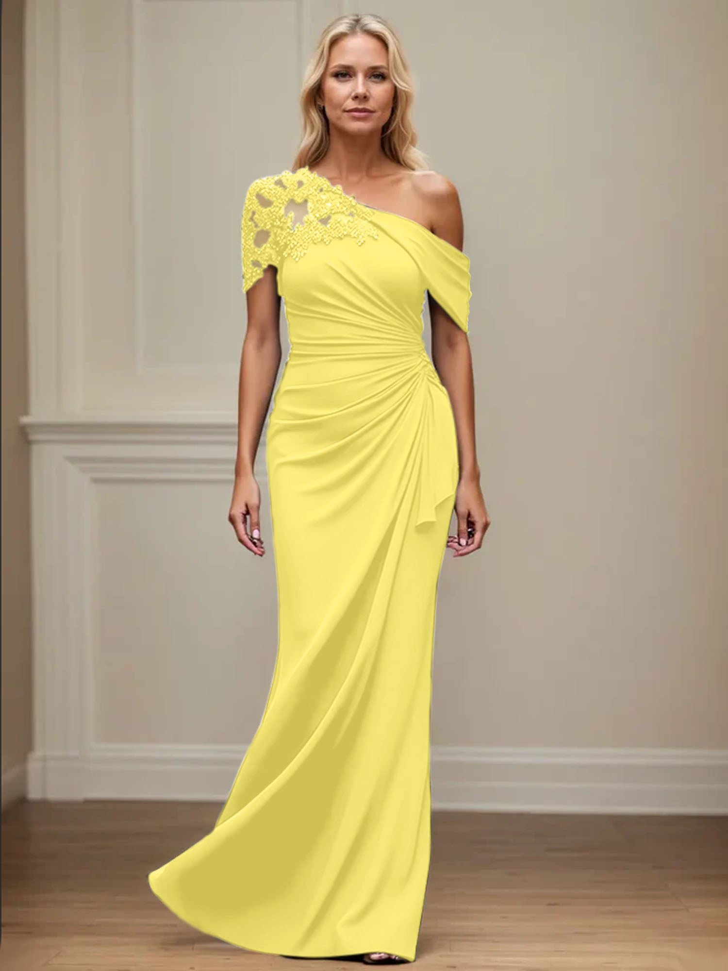 Mermaid Asymmetrical Mother of the Bride Dress with Appliques