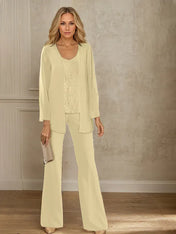Chiffon Mother of the Bride Pantsuits with Jacket